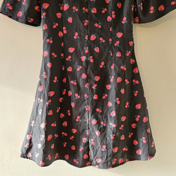 Quanta Du Soleil De Paris Boho Feminine Mini Dress Black Cherry Sz 34 XS - Picture 14 of 15